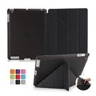 Оригами ультратонкий кожаный + ТПУ Магнитный резиновый мягкий чехол-книжка чехол для iPad 234 A1395 1396 1397 1403 1416 1430 1458