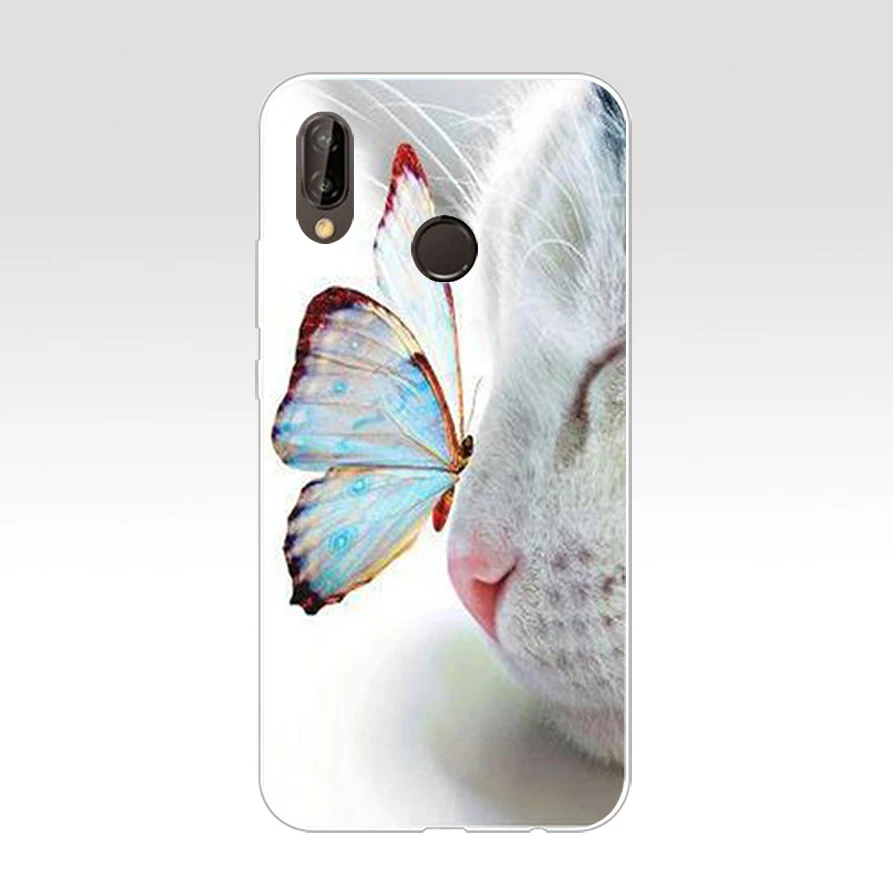 250H БАБОЧКА подставка на КОШАЧИЙ НОС Мягкий Силиконовый ТПУ чехол для huawei Nova 3 3i p
