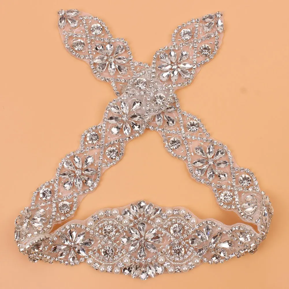 (5 шт.) оптовая продажа Горячая фиксация железа пришить Кристалл Серебряный