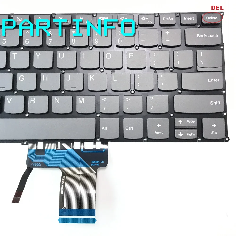 Клавиатура с подсветкой для ноутбука LENOVO YOGA720-13 YOGA 720-13 а также клавиша DELET серого