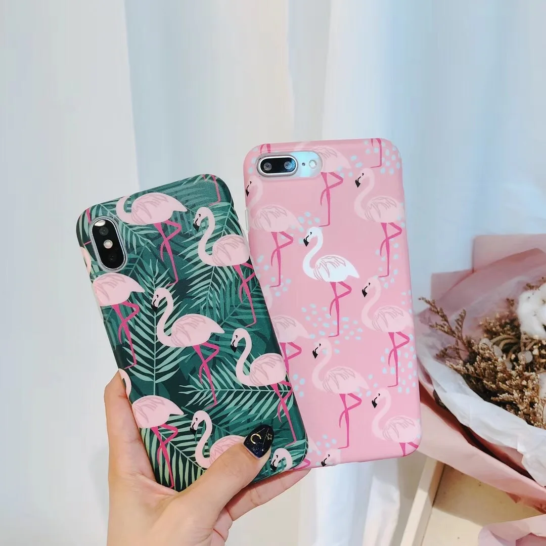 Фламинго чехол для телефона IPhone 7 8 плюс Лето мягкая Full Cover 6 S X Plus капа |