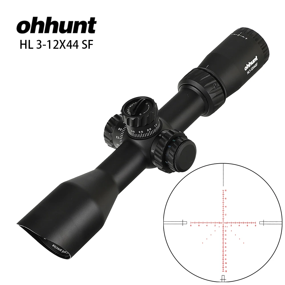 Ohhunt HL 3 12X44 SF охотничий оптический прицел стеклянная гравированная сетка RGB с