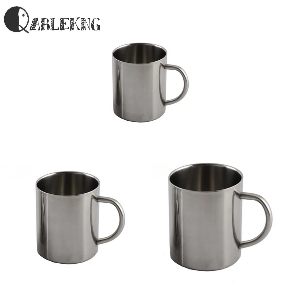 QABLEKNG Classic 3 Размеры пивные кружки модные Нержавеющая сталь Кофе чашки с двойными