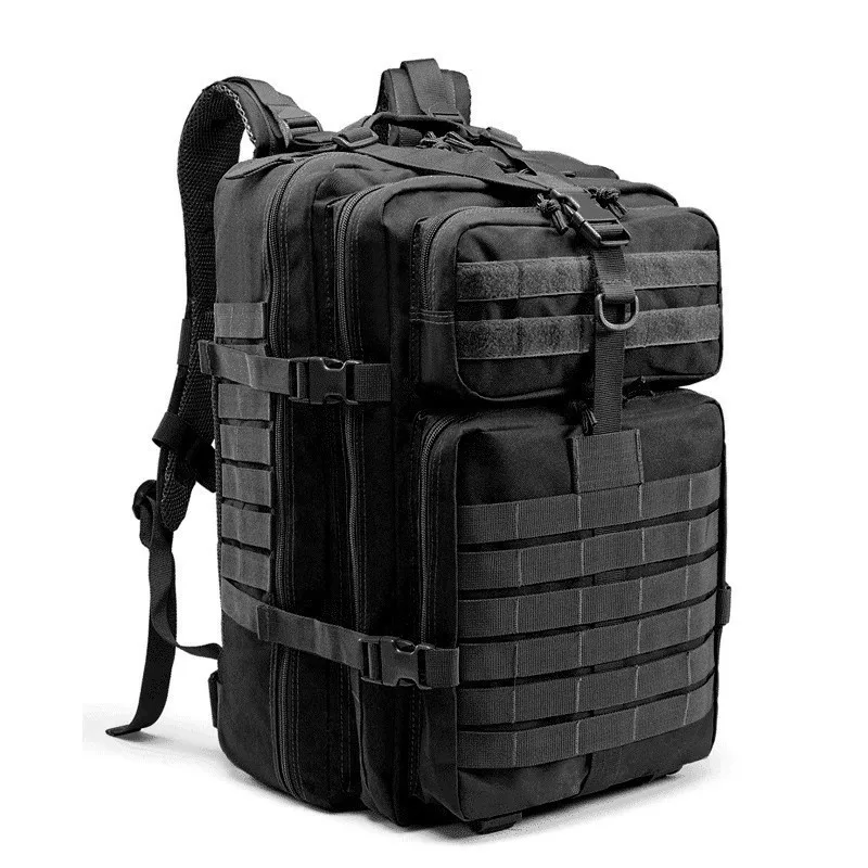 45L водонепроницаемый армейский тактический рюкзак Molle Военная ошибка сумка штурмовая для мужчин Охота путешествия Туризм рюкзак открытый рюкзак - Цвет: Black