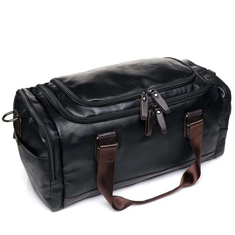 Мужская Дорожная сумка из ПУ кожи с ручками и плечевым ремнём|brand shoulder bag|shoulder bagsbag
