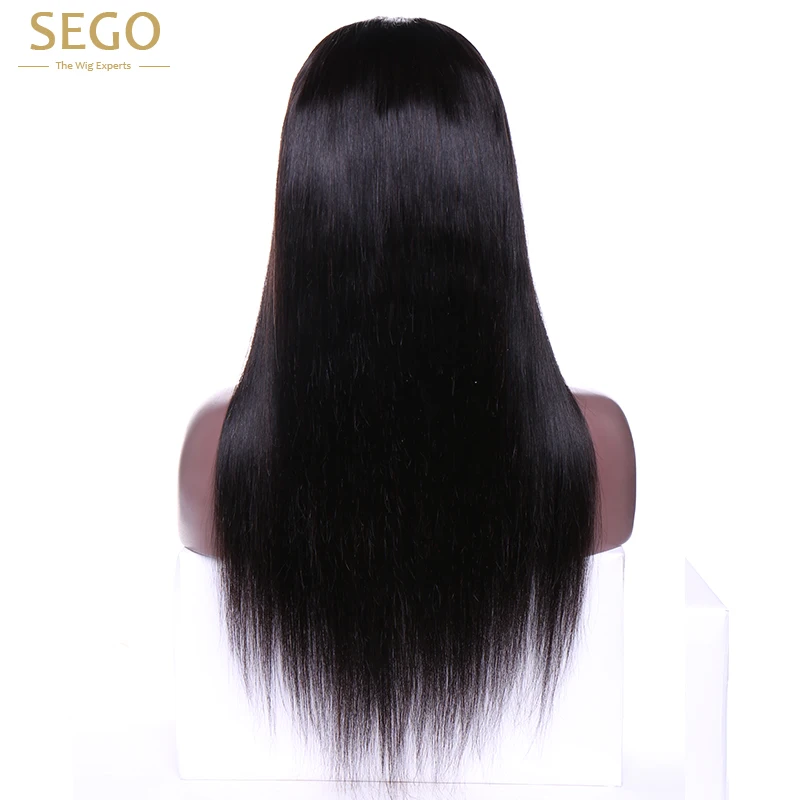 SEGO 13*4 прямые парики из натуральных волос на кружеве для черных женщин