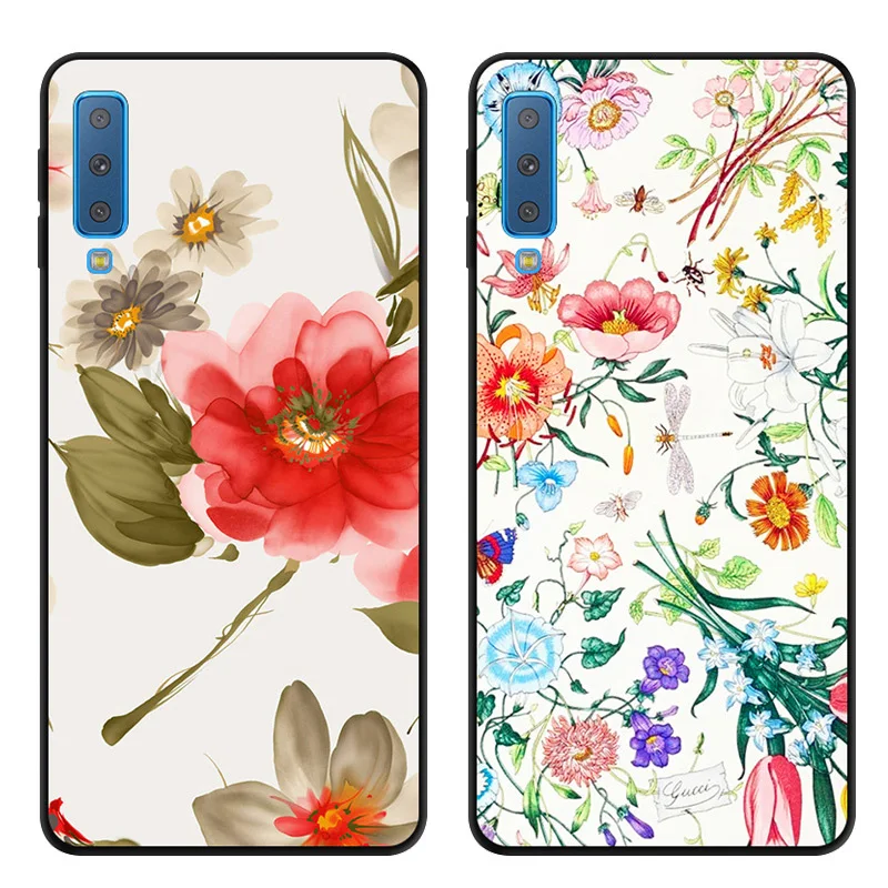 Чехол для Samsung Galaxy A7 2018 Мягкий силиконовый чехол из ТПУ с принтом A 7 A750F защитный