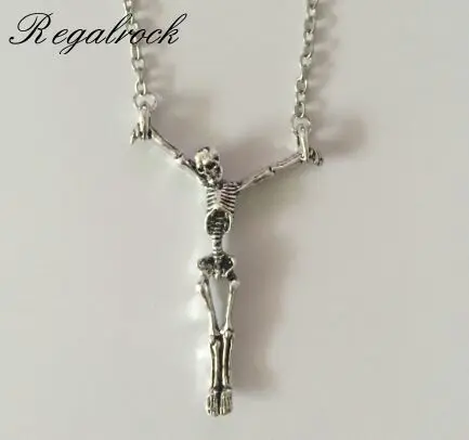 

Regalrock Gothic Skull Halloween Jewelry Soul Skeleton Pendant Necklace