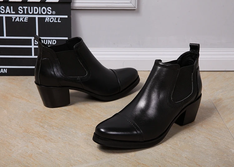 Модные мужские ботинки оксфорды в британском стиле ковбойские с круглым носком