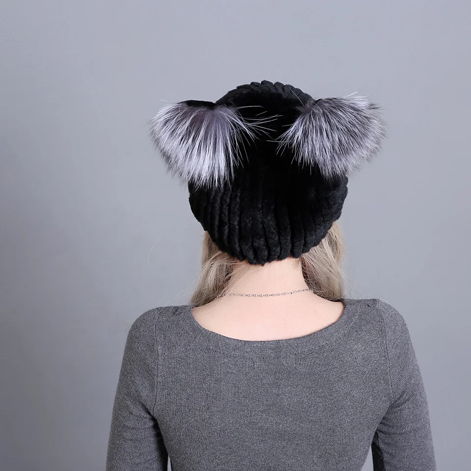 2018 зимняя женская меховая шапка из натурального кроличьего меха Рекс шапки