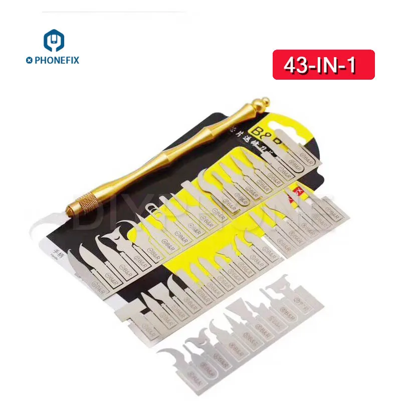 

43 in 1 Thin Blade IC Chips Remover NAND Flash CPU Repair Tool for iPhone iPad Motherboard Soldering Repair Hand Tool
