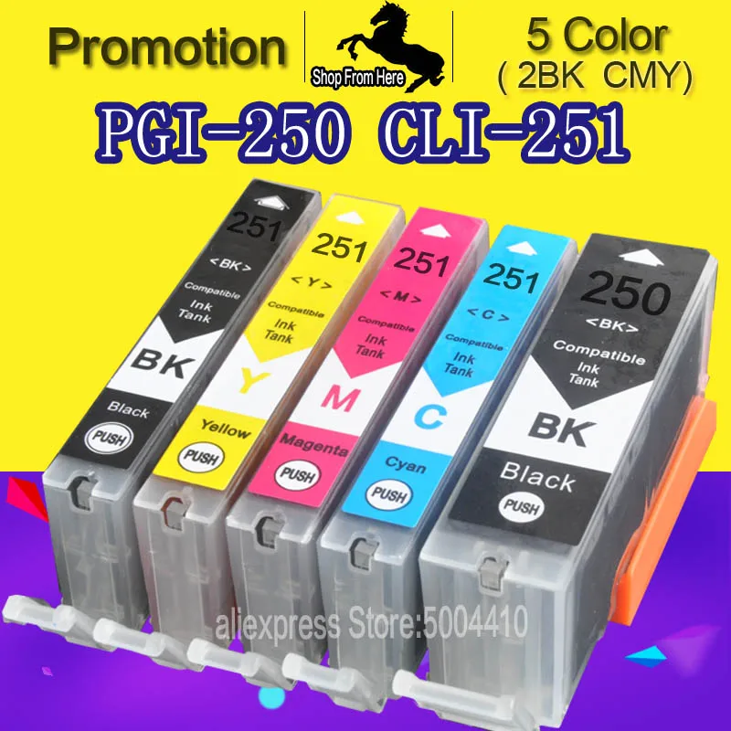 5color 1set 5C для Canon MG5620 MX922 чернильный картридж для Canon PIxma MG5620 MX922 M G5620 MX 922 принтер чернильный картридж PGI250 - Цвет: 5color 1set