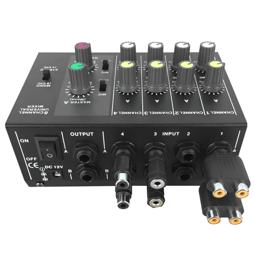 Регулировка 8 канала Панель стерео звук микшерный пульт караоке микрофонный