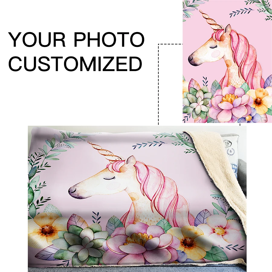 GNORRIS Oversized Famil Lambskin 3D Print Super Soft Warm Throw Blanket Unicorn Sofa Lazy Bedding Cloak |