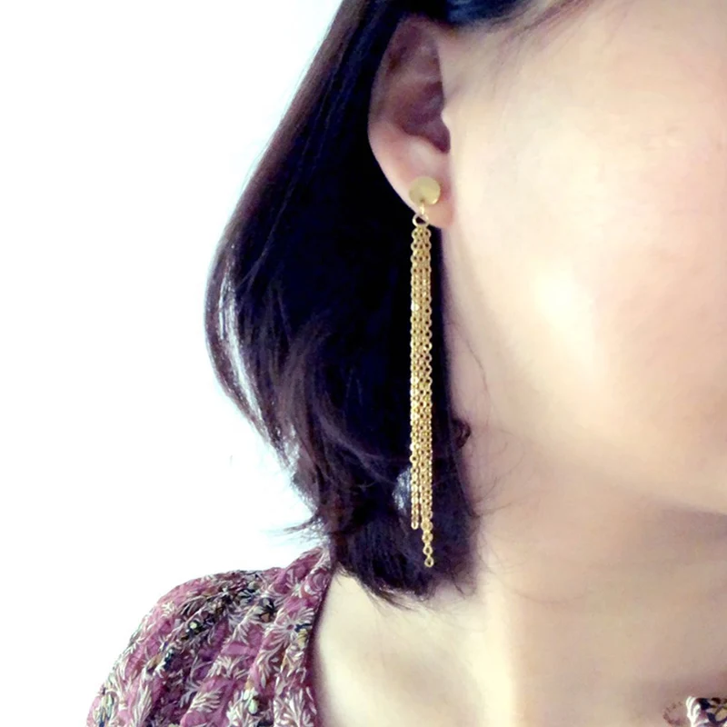 Серьги-пусеты Risul с кисточками круглые серьги в форме сердца Золотой/серебристый