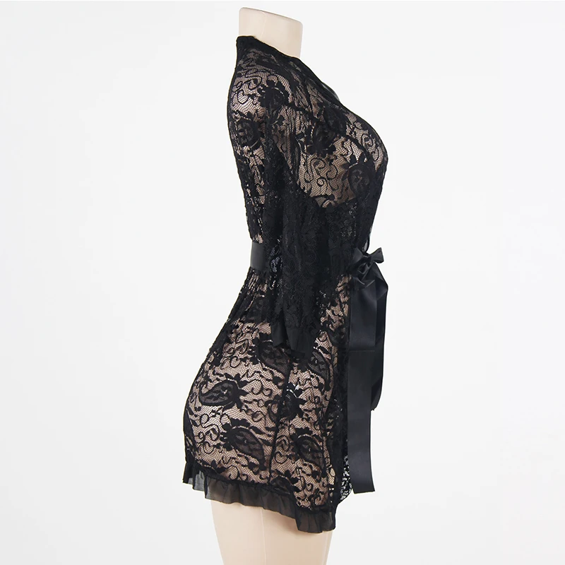 Jocelyn Катрина Брендовые женские ночное белье Ночная рубашка Кружева See Through