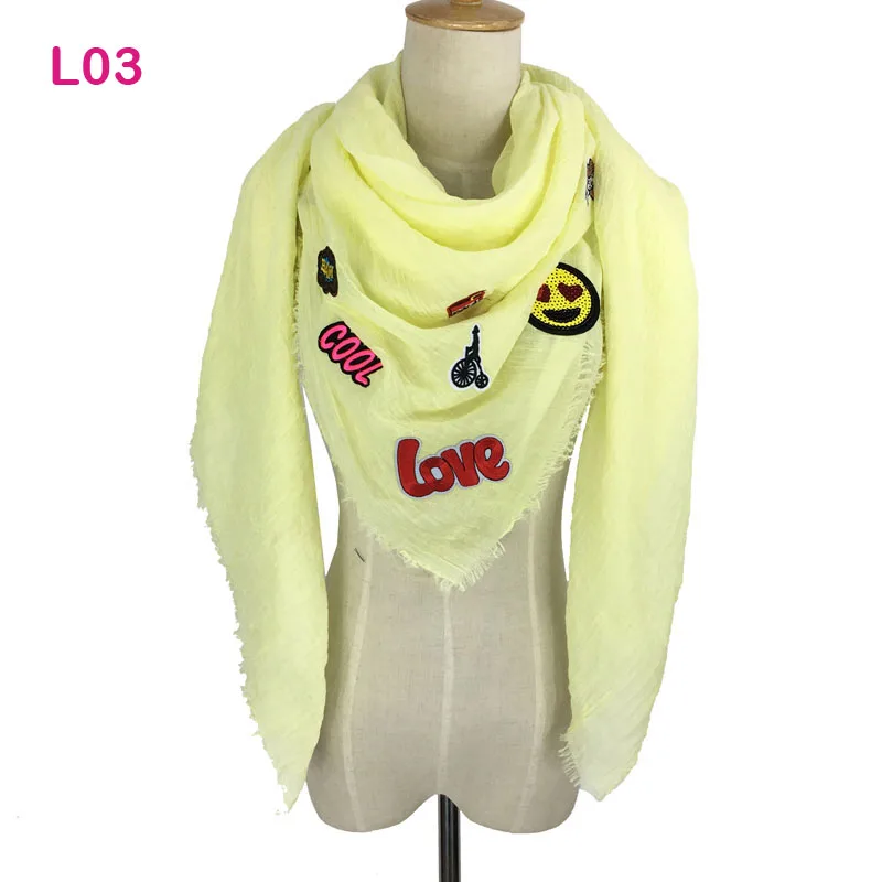 Простой хлопковый шарф в ковбойском стиле однотонный большой женский на весну и