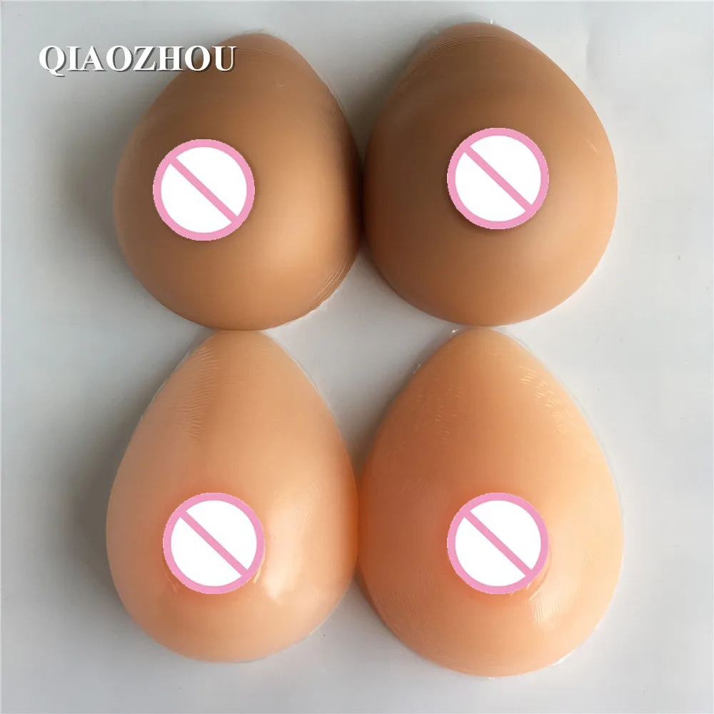 

1800g/pair teardrop silicone breast forms for shemale crossdresser suntan nude skin fake boobs cosplay props