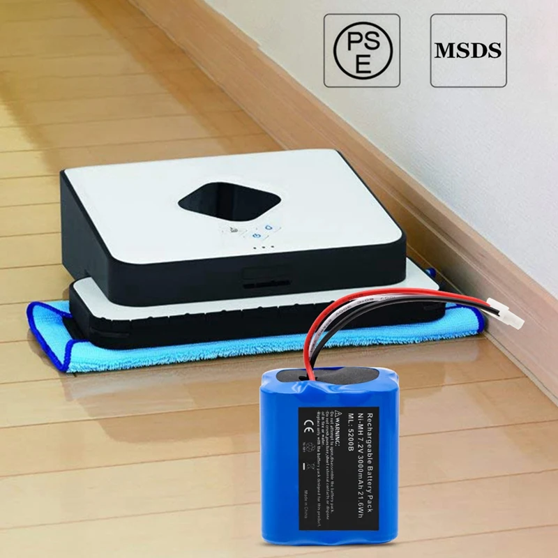 7.2в 3000 мАч Ni MH батарея Замена для Irobot Mint 5200 5200B Braava 380T напольный