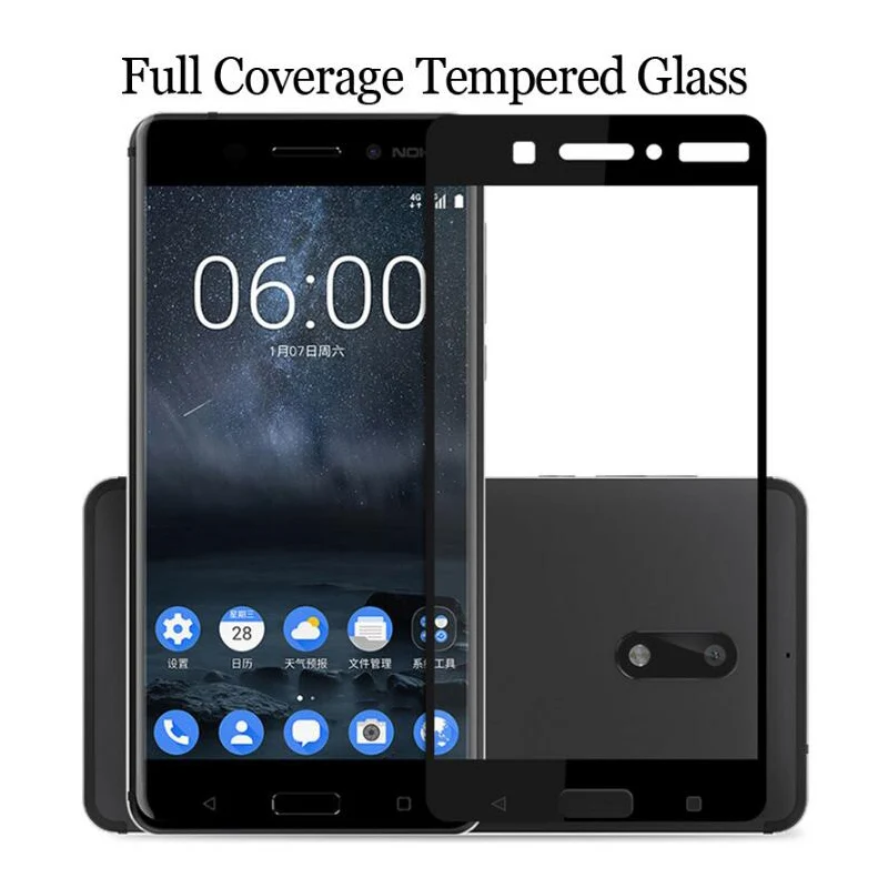 Защитное стекло закаленное 9h для Nokia 7 Plus 8 9 2 1 5 6 X5 X6 X7 plus|Защитные стёкла и плёнки