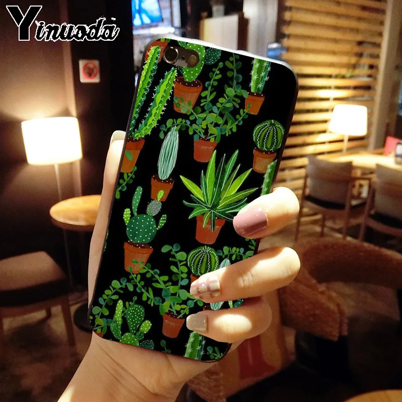Высококачественный чехол для телефона Yinuoda green cactus plant iPhone 6S 6plus 7 7plus 8 8Plus X Xs MAX 5 5S XR |