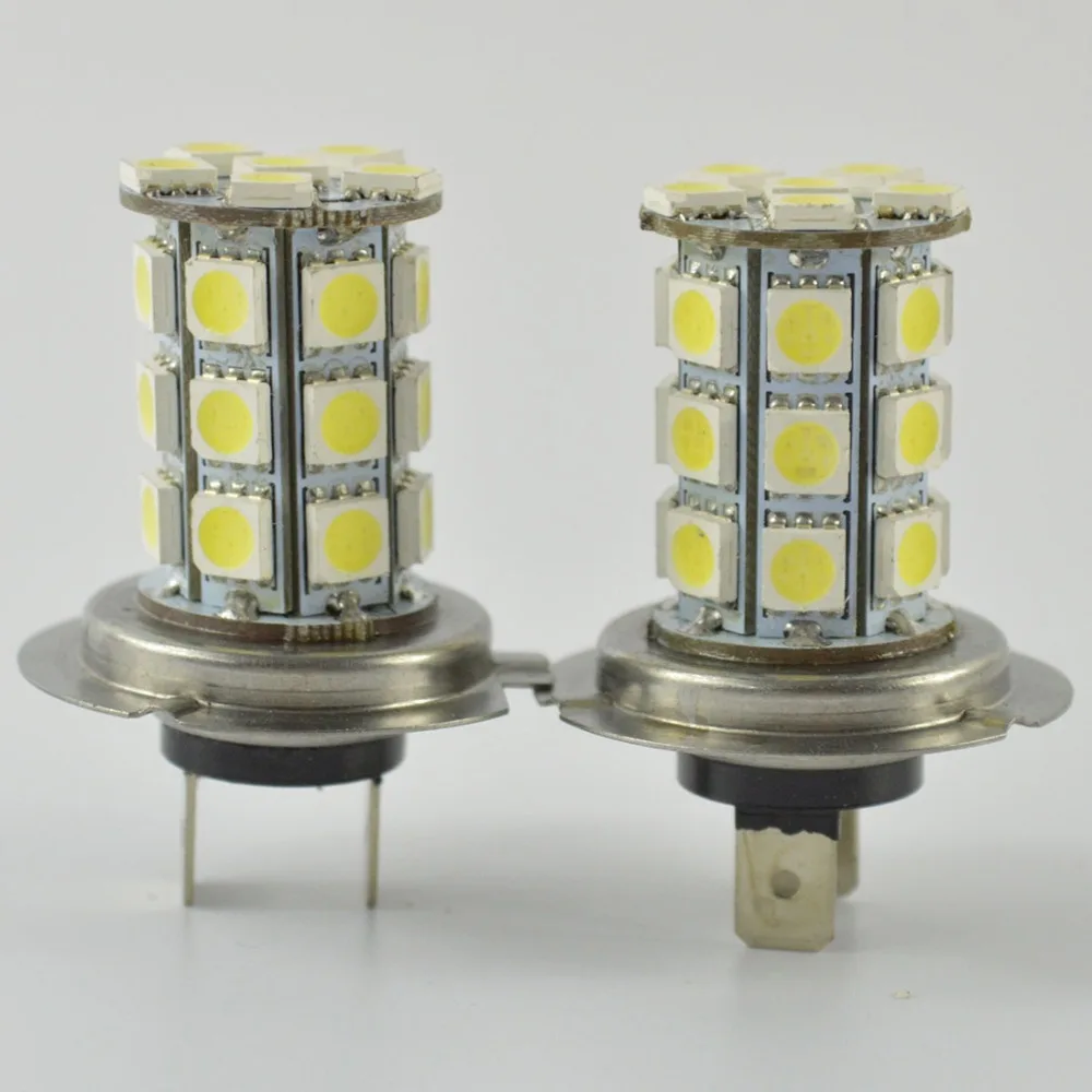 2 шт. H7 H4 туман лампы 27 светодиодный 3528 1210 SMD Чисто белый для авто источник света