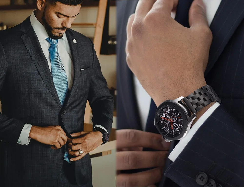 22 мм Универсальная Миланская петля для samsung gear S3 Classic/S3 Frontier/galaxy watch 46 мм регулируемый ремешок из нержавеющей стали