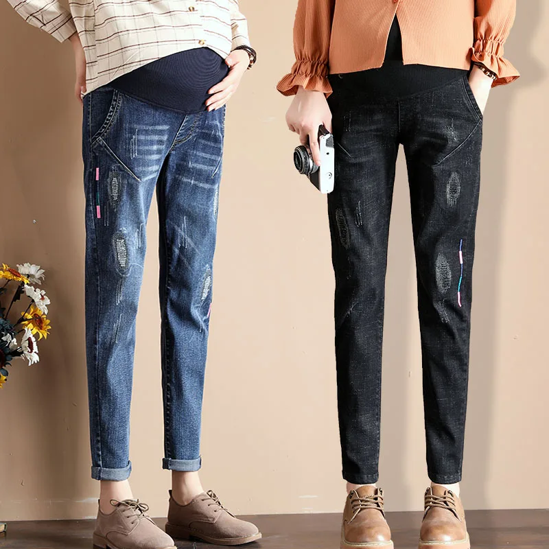

Maternity Pants Pregnancy Clothes Spring Autumn Maternity Jeans For Pregnant Women Casual Cotton Belly Elastic Denim Trousers