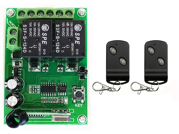 Реле беспроводное с ДУ 24 в пост. Тока 2 канала|wireless remote transmitter|wireless remotewireless control |
