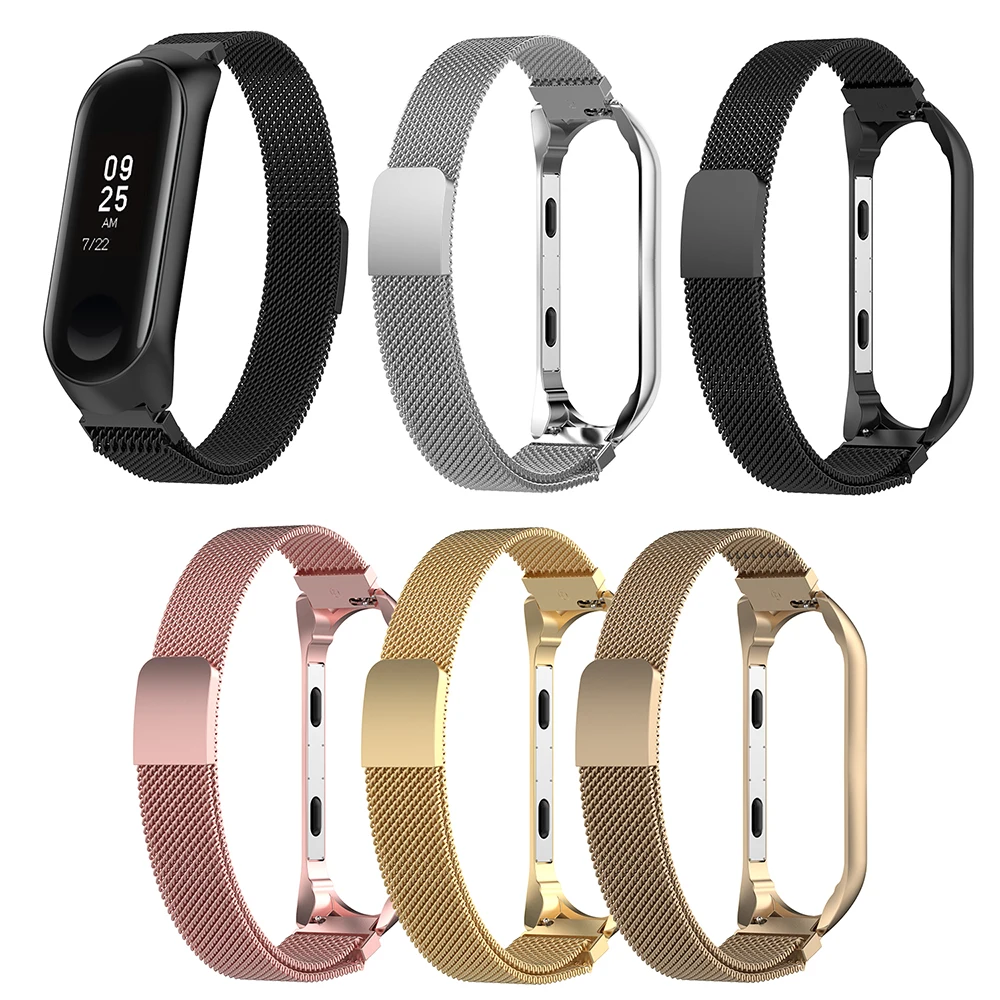 Металлический браслет из нержавеющей стали Xio mi Band 3 mi lanese, магнитный ремешок для наручных часов Xia mi Xiaomi mi band 3 Band 3 band mi Band 3 Bracelet