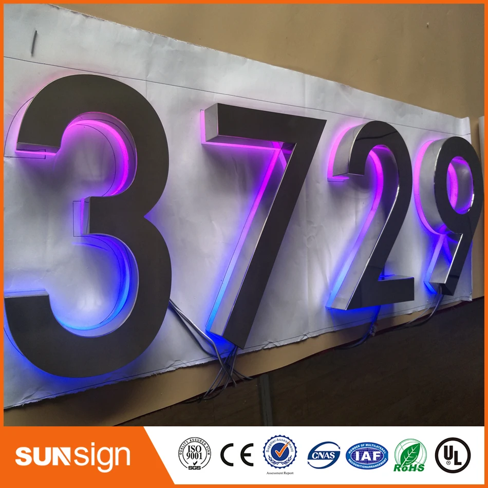 H 30cm Best price of 3d beautiful fascia letter colorful backlit sign