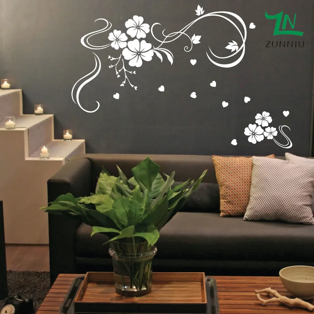 J31 лоза угловые цветы сердца настенные художественные наклейки настенная