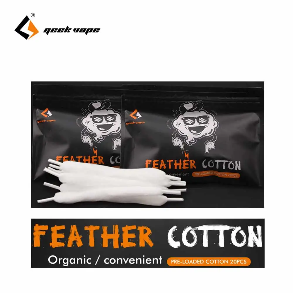

Geekvape Organic Cotton Geekvape Feather Cotton E-cigs Vape Accessories for RDA RTA RDTA Tank Atomizer DIY Cigarette Accessory