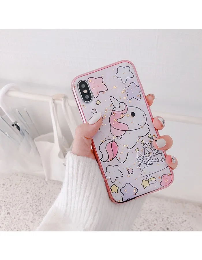 3D роскошный дизайнерский мультяшный милый Единорог чехол для iPhone X XS MAX XR 8 7 6 S Plus