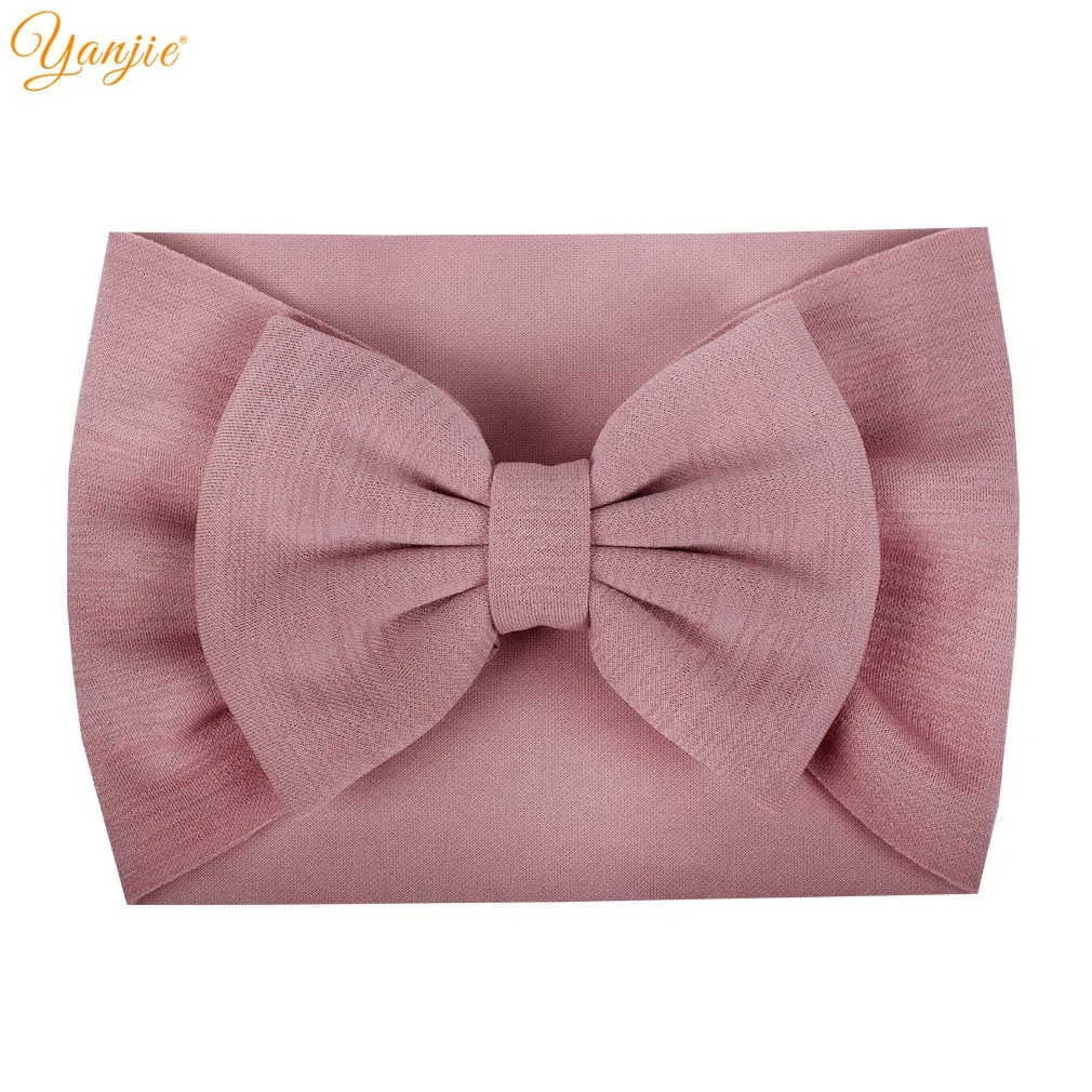 Headband A-4 Новинка года; ребристая ткань; бант; тюрбан; сезон весна; 5 дюймов; большой бант для волос; повязка на голову для девочек; головной убор для детей; аксессуары для волос; Лидер продаж - Цвет: Headband A-4