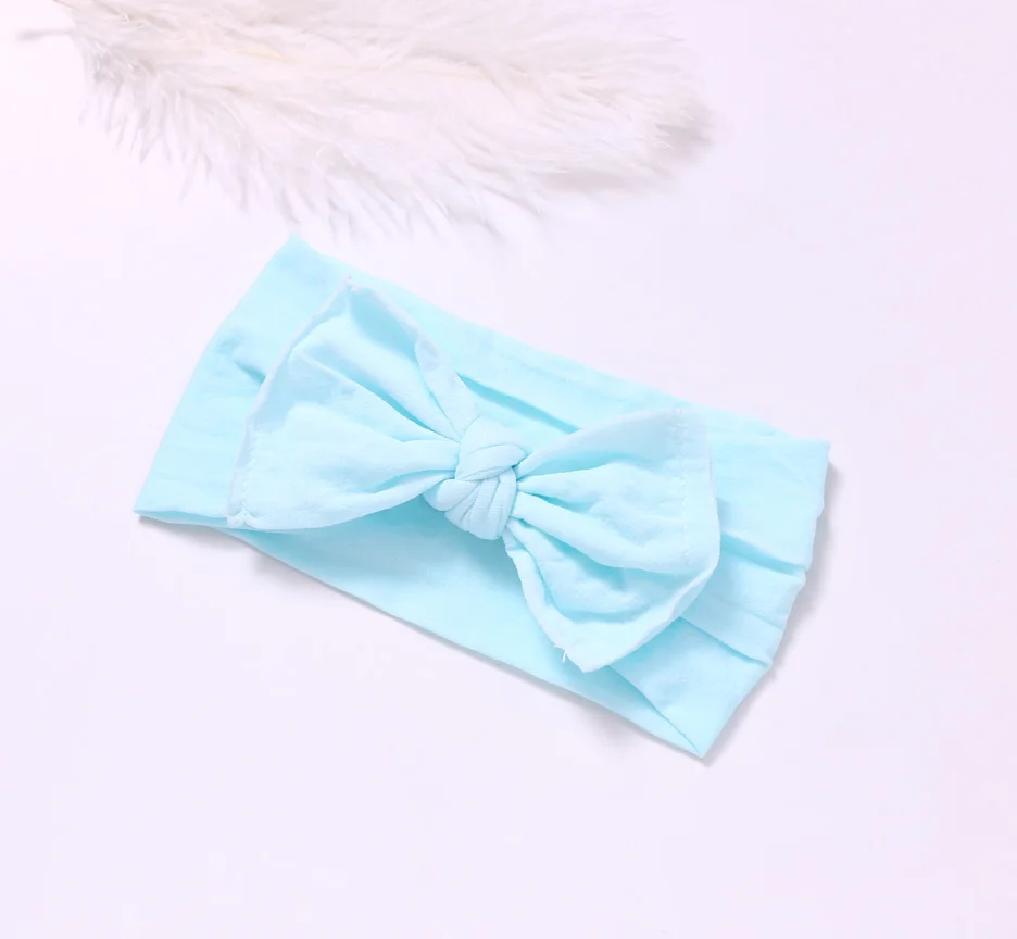 Style D-Light blue Нейлон обруч с бантом, универсальный размер, Узел Лук нейлоновые оголовья, широкие нейлоновые головные уборы вы выбираете цвет - Цвет: Style D-Light blue