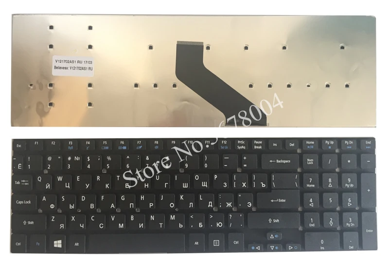 Русская клавиатура для ноутбука acer Aspire V3-531 V3-772 V3-531G E1-570 V5-561 V5-561G E1-570G V3-7710 V3-7710G V3-772G ру черный