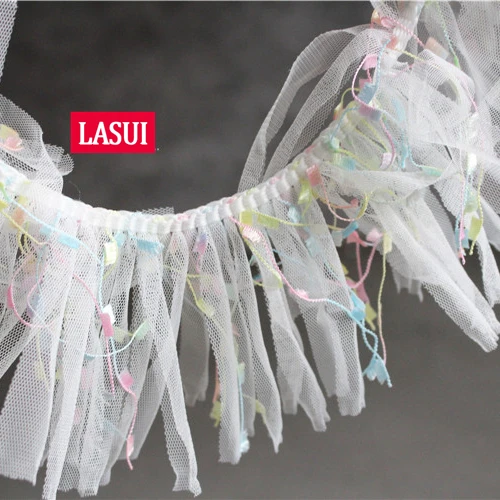 LASUI 3 ярда = 1 лот ширина 10 см белые макароны ручной работы кисточки в ряд детские