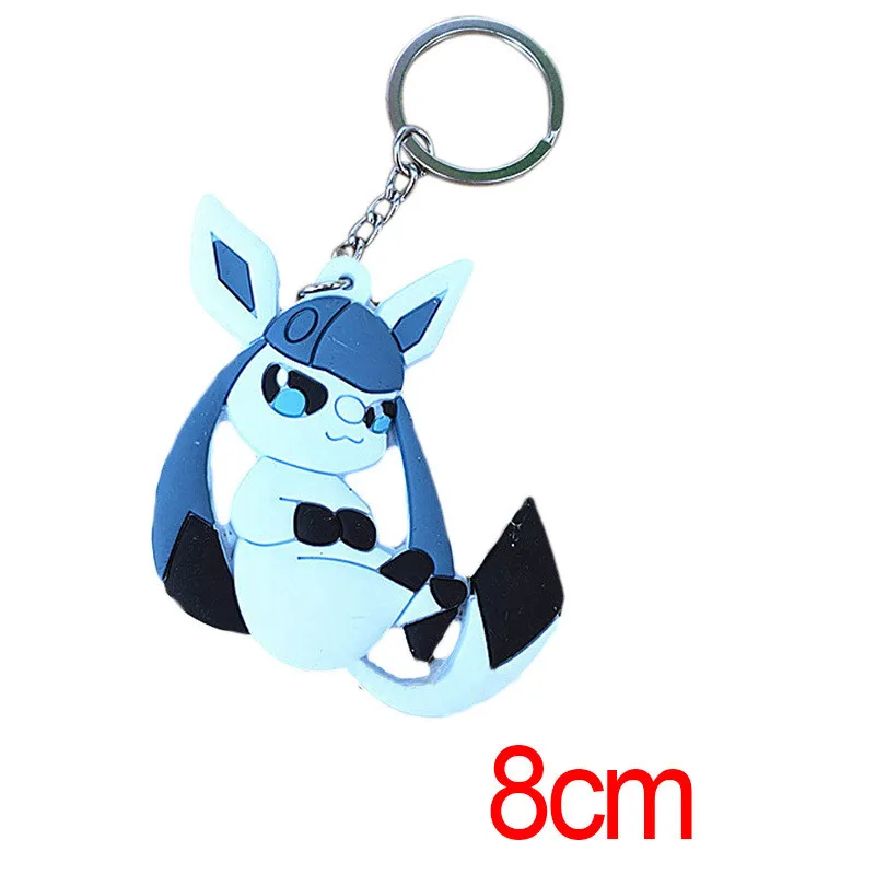 ( 2 Pieces / lot ) pokemon keychains pocket monster anime keychain zinc alloy key chains soft plastic ring | Украшения и