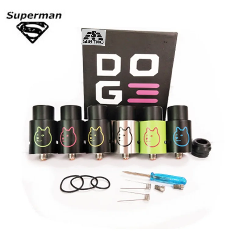 

SUB TWO Doge V3 Atomizer RDA Rebuildable Atomizer E Cigarette Vape Pen RDA For 510 Thread Atomizer 22 Diameter Vape Tank