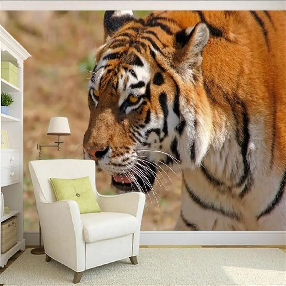Настенные 3d обои на заказ для кровати нетканые настенные Стикеры HD тигр
