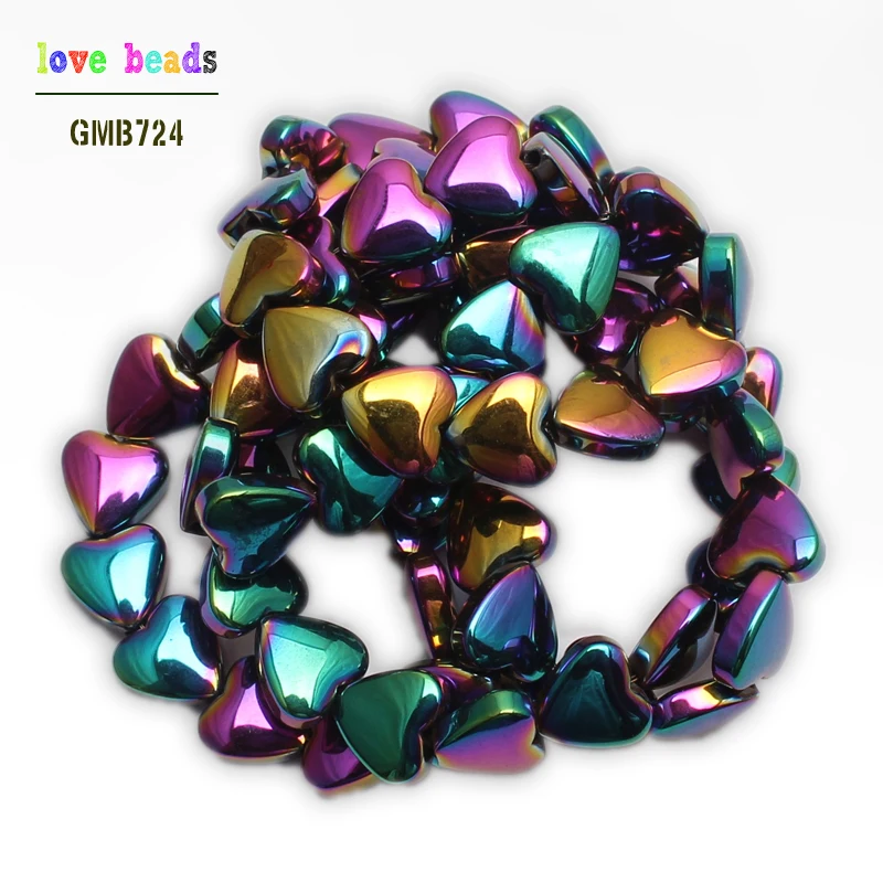 Из Натурального Гематита каменные бусы 6*5 мм Сердце Свободные Spacer Бусины для