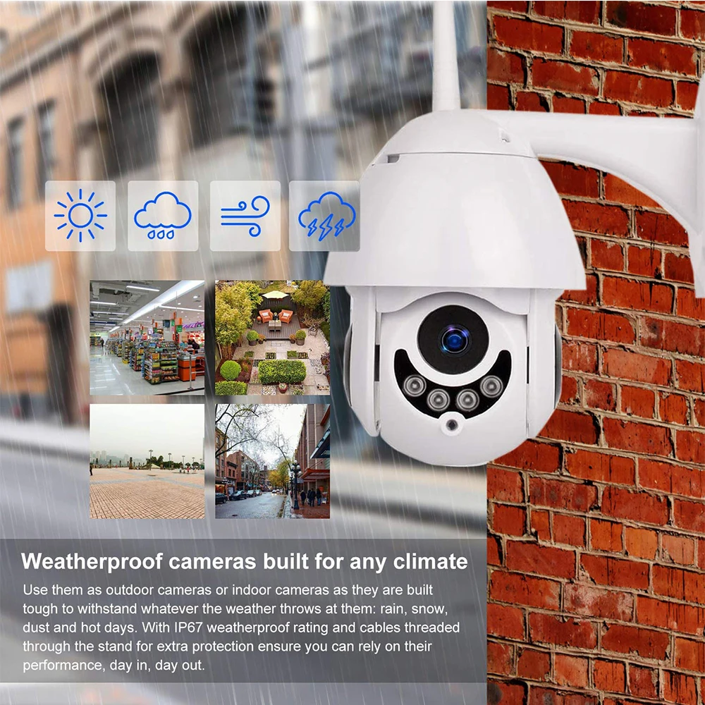 Full HD 1080P WiFi ip камера Беспроводная Проводная PTZ Zoom наружная скоростная купольная CCTV