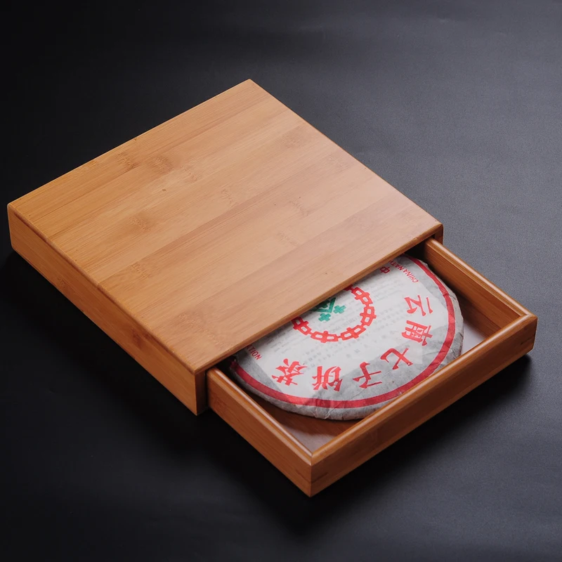 

Natural Bamboo Storage Box Tea Tray Storage Puer Boxes Teaware Accessories Separator Healthy Food Storage Drawer Case Crafts