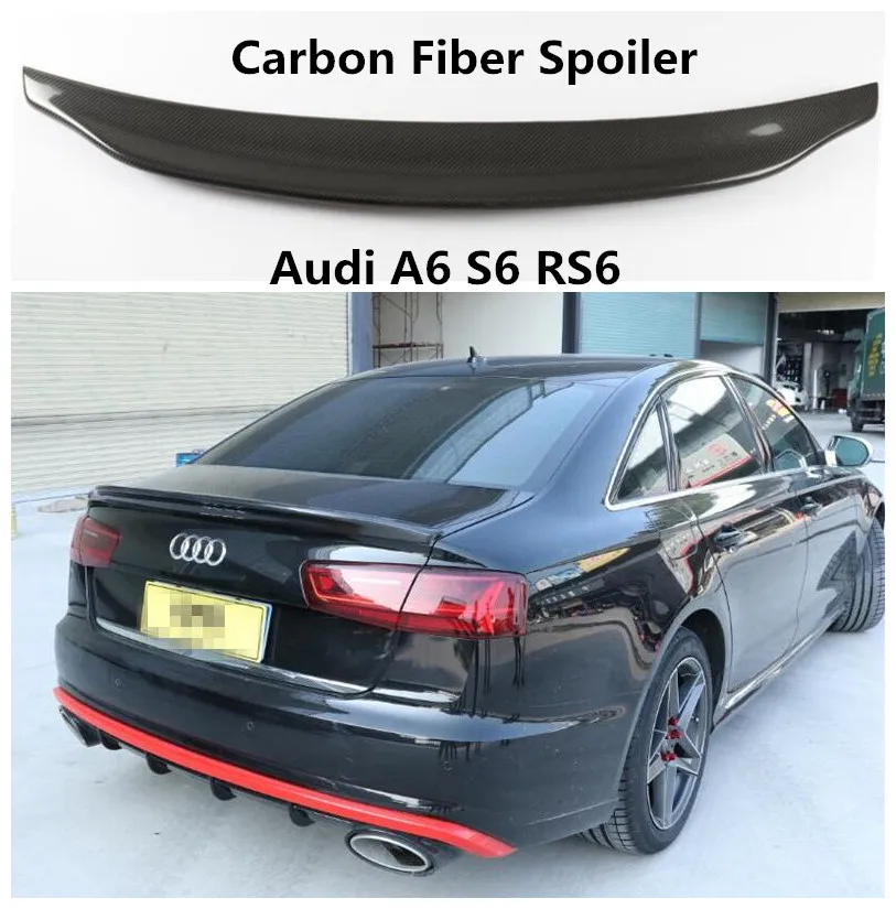 Спойлер из углеродного волокна для Audi A6 S6 RS6 2012 2019 высококачественные спойлеры