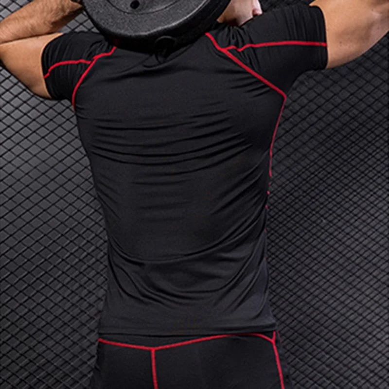 HEFLASHOR футболки с круглым вырезом и коротким рукавом мужская компрессионная