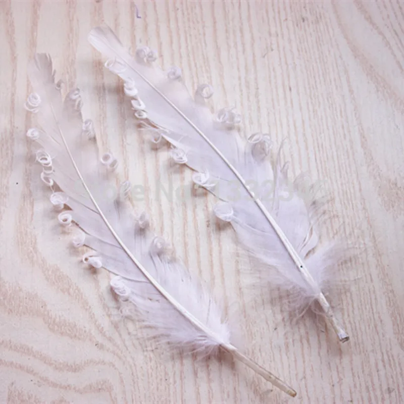 

100 PCS/lot of 15-20 cm curl Nagorie goose feather headdress white feathers