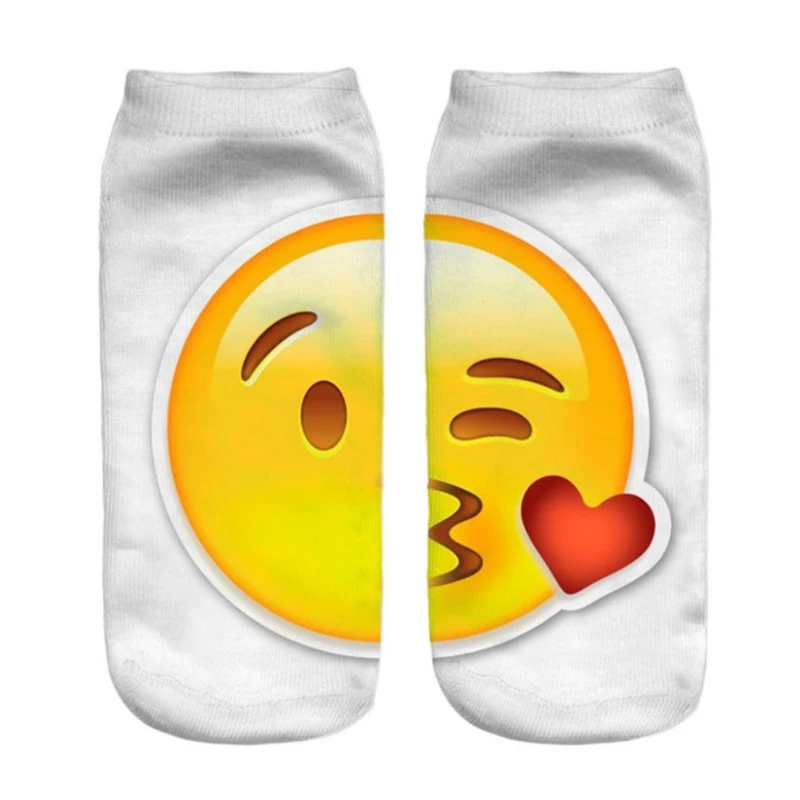 Gaeshow Милый Emoji печать смешные носки Для женщин мультфильм 3D до лодыжки мужчин хлопок Harajuku моды Happy Socks