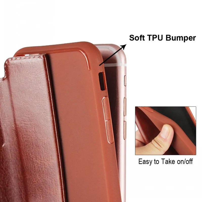 Кожаные чехлы для Apple iPhone 6 S Plus чехол с окошком просмотра Capinhas Etui Fundas iPhone6S 6plus|leather