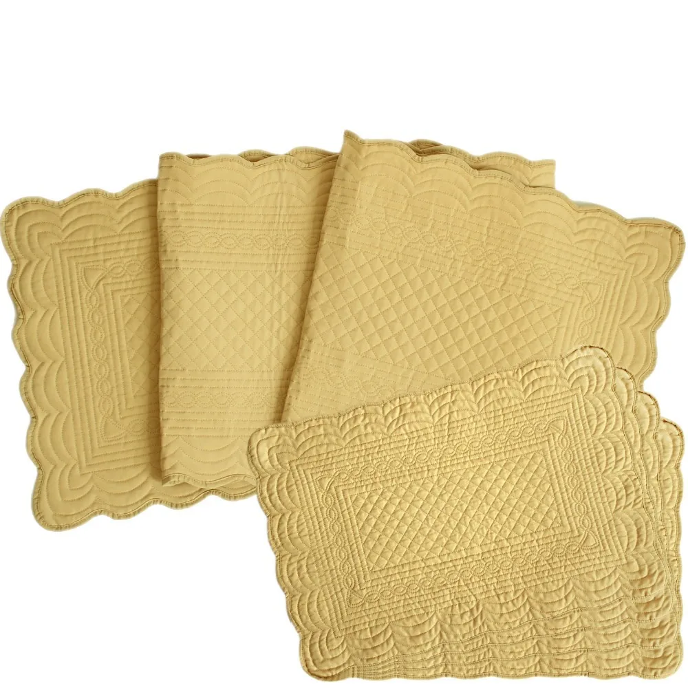 Бесплатная доставка набор из 1 шт полиэстер/хлопок стеганый настольный бегун с 4